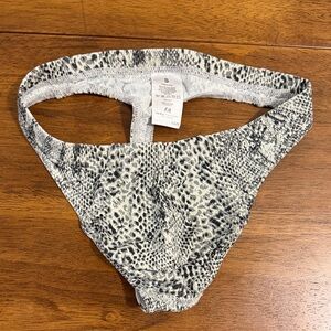 H&M Leopard-Print Thong Bikini Bottom - Black & Gray